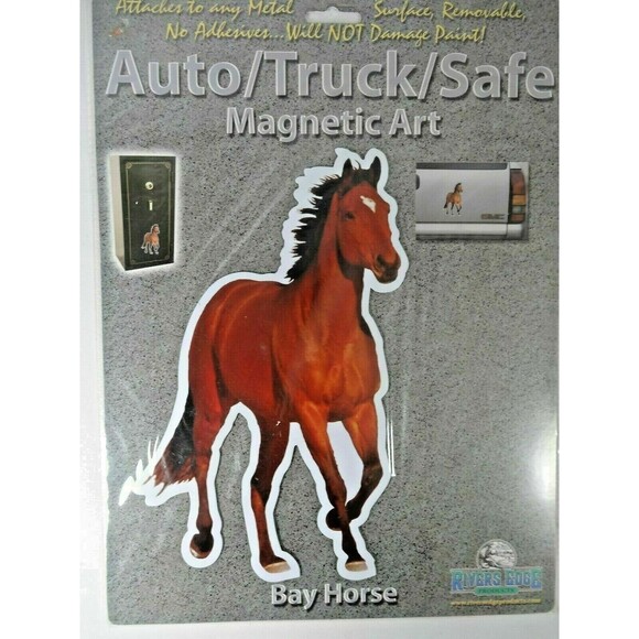 Rivers Edge Magnetic Bay Horse Truck Car Art Non-Adhesive Removable Gift NEW - Picture 2 of 2